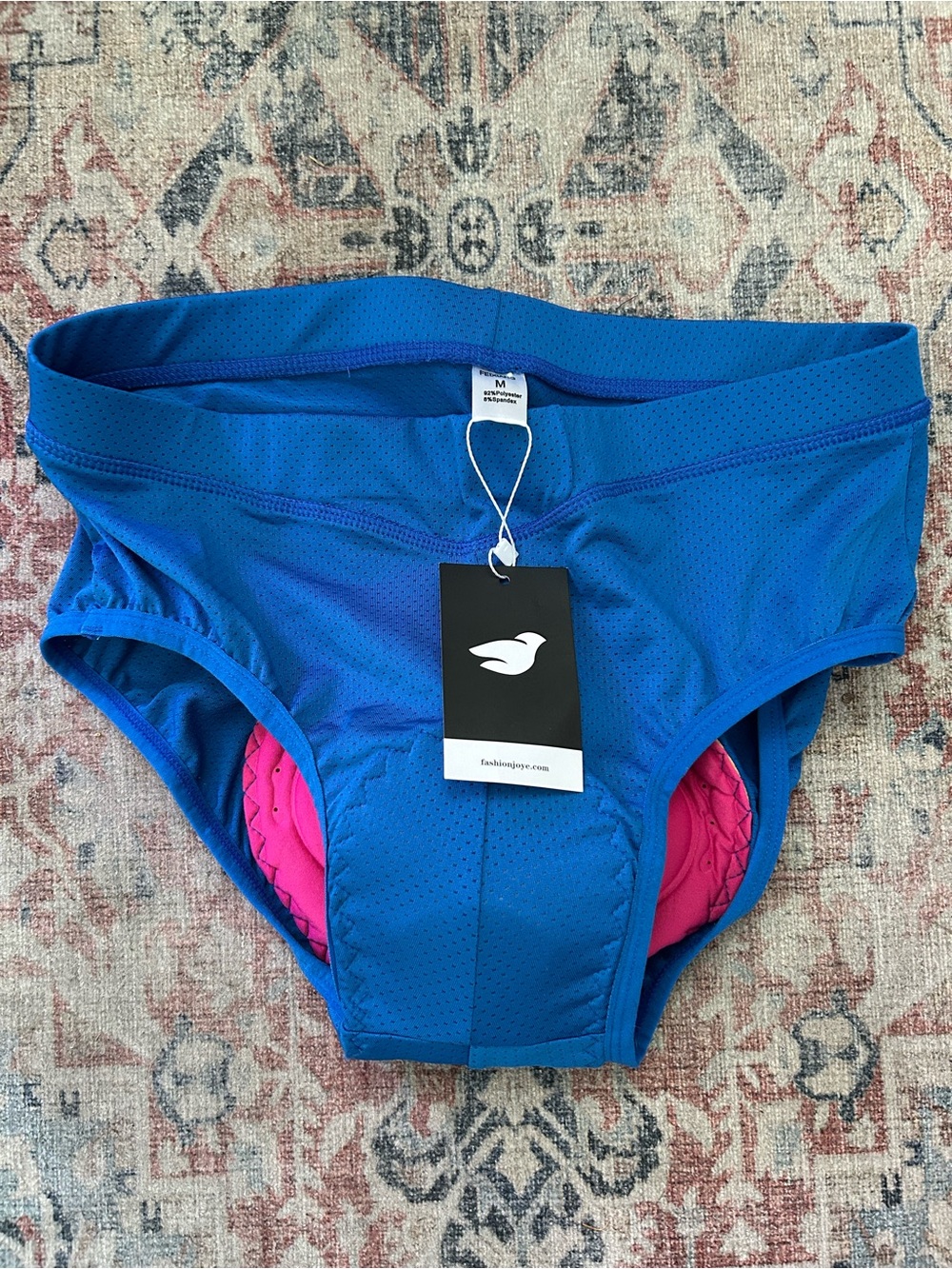 NNWT Women's Blue Fashionjoye Cycling Underwear with a Pink Chamois Pad